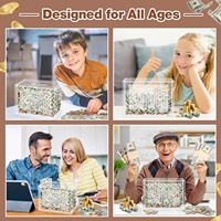 Tirelire en acrylique transparent avec numéros de compte à rebours cible organisant la cible d'épargne pour les cadeaux d'anniversaire du nouvel an des garçons et des filles