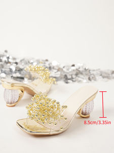 591 Nouveaux produits, belles pantoufles pour femmes, chaussures de <span class=keywords><strong>mariage</strong></span> transparentes, sandales à talons hauts, grande taille, vente directe d'usine - Product Image 5