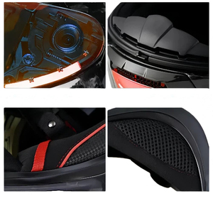 Helm sepeda motor Full Face serat karbon, helm sepeda motor dengan masker wajah pelindung matahari untuk kompetisi Off-road kualitas tinggi - Product Image 6
