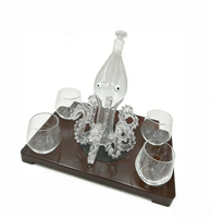 Ensemble de bouteilles en verre de luxe modernes et élégantes en forme de pieuvre, personnalisables, différentes tailles, 750 ml, 1 L, pour spiritueux, vodka, whisky, rhum