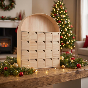 Boîtes <span class=keywords><strong>de</strong></span> <span class=keywords><strong>calendrier</strong></span> <span class=keywords><strong>de</strong></span> l'avent en bois en forme <span class=keywords><strong>de</strong></span> maison découpées au laser sur mesure en gros pour la décoration murale <span class=keywords><strong>de</strong></span> Noël - Product Image 2