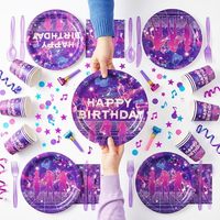 Décorations de fête sur le thème du groupe de filles chasseuses de démons de K-POP, fournitures de fête sur le thème de l'anime pour les anniversaires d'enfants