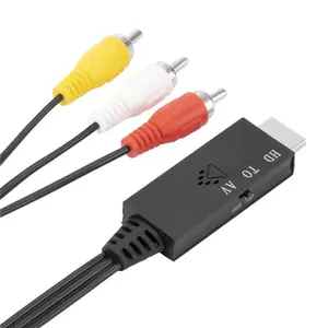 Plug & Play zu Cinch AV 3RCA CVBs Composite Video Audio Konverter Adapter mit USB Charge 2AV 1080P