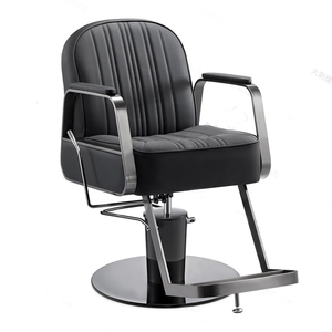 Sillón de Barbería con Base de Titanio Negro, Respaldo de Fibra de Vidrio, Color Personalizable, Logotipo, Bomba Hidráulica Resistente, Plegable, Tapizado en PU - Product Image 6