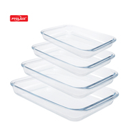 Vente chaude Plat à rôtir en verre borosilicate résistant à la chaleur Transparent Compatible micro-ondes Articles de cuisine de remplacement Vente en gros