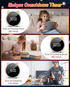 <span class=keywords><strong>นาฬิกา</strong></span>ปลุกน่ารัก ควบคุมด้วยเสียง ไฟกลางคืน ชาร์จผ่าน USB ลายการ์ตูน <span class=keywords><strong>นาฬิกา</strong></span>ดิจิตอล LED พร้อมเทอร์โมมิเตอร์ ไฟปลุก - Product Image 3