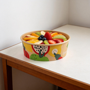 Vente en gros d'emballages jetables pour restaurants, boulangeries, plats à emporter, logo personnalisé, papier kraft, qualité alimentaire, bol à soupe, saladier - Product Image 1