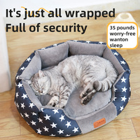 Four Seasons Allzweck-Haustier bett Kleines mittelgroßes achteckiges Hunde design Halbkreis iges Nest mit Plüsch material für Katzen