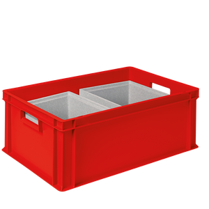 LxlxH 600x400x220mm Rouge 2 EPS Thermoboxes dans Eurobox avec Couvercle Cuisine Sotrage Conteneur Alimentaire - Product Image 4