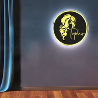 Drop Ship Enseigne murale personnalisée à néon LED rétroéclairée circulaire en acrylique pour magasin, décoration intérieure et extérieure