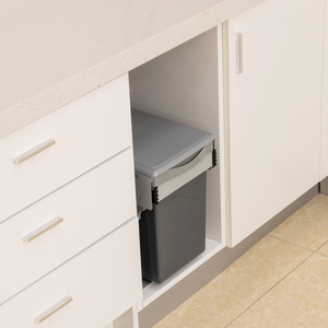 Poubelle à double bac de haute qualité, design moderne, à ouverture par poussée et traction, en plastique, pour installation sous armoire de cuisine - Product Image 2