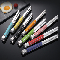 Pinces de service longues en acier inoxydable multicolores pour barbecue coréen, idéales pour buffet, salades, restaurant et cuisine domestique
