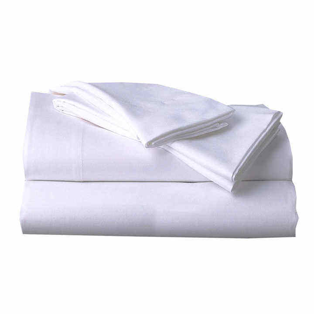 Wholesale Eco-Friendly Polyester/Cotton 200TC Full Twin Queen King Size Hospital Plain White Flat Sheets for Hotels