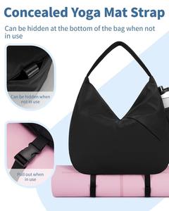 女性用ピラティスジムバッグヨガマットホルダー付き女性用カスタムロゴレディーホーボージムトートバッグ - Product Image 4
