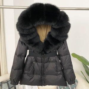 OFTBUY 2025 Nouvelle doudoune d'hiver pour <span class=keywords><strong>femme</strong></span> <span class=keywords><strong>avec</strong></span> <span class=keywords><strong>capuche</strong></span> en vraie fourrure de renard, épaisse et chaude, 90% duvet de canard blanc, <span class=keywords><strong>imperméable</strong></span>, <span class=keywords><strong>parka</strong></span> - Product Image 3