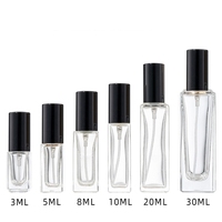 Flacon de parfum vide carré rechargeable en gros, flacon pulvérisateur de parfum de voyage portable en verre avec atomiseur