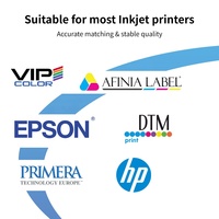 Etiquetas Autoadhesivas en Blanco, Rollo de Etiquetas Troqueladas, Etiqueta de Vinilo Impermeable para Impresora de Inyección de Tinta C6500