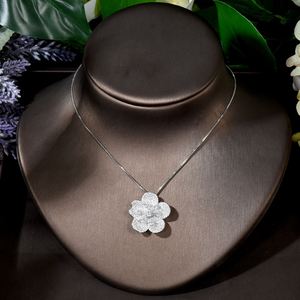 ชุดสร้อยคอต่างหูดอกไม้แบบมีเสน่ห์ของ hibide ชุดเครื่องประดับห่วงโซ่ขนาดเล็กสำหรับงานเลี้ยง N-564เครื่องประดับอัญมณี - Product Image 4