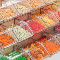 Boîte de rangement et de présentation en acrylique de qualité alimentaire, transparente, pour bonbons, biscuits, en-cas secs