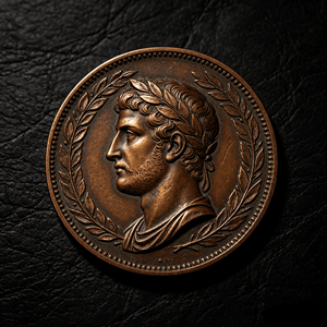 Moneta commemorativa rotonda in rame personalizzata da 1 oz con busto di imperatore romano e corona, stampa UV ad alto rilievo, souvenir regalo - Product Image 1