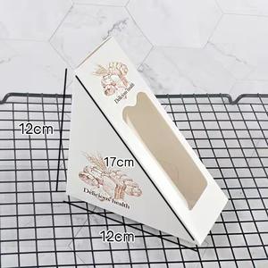 กล่องใส่แซนวิชแบบย่อยสลายได้นำออกได้กล่องใส่แซนวิชชีสย่างสามเหลี่ยมแบบมีหน้าต่าง - Product Image 4