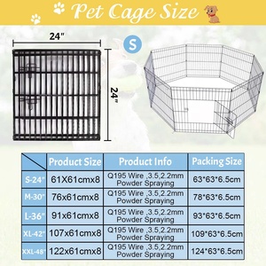 8 paneller Metal tel Pet kafesleri katlanabilir açık tavşan kedi köpek muhafaza evcil hayvan oyun parkı köpek çit - Product Image 4