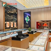 Vitrine à bijoux en verre, comptoir à bijoux en bois, éclairage LED, présentoir à bijoux haut de gamme, unité de présentation de luxe