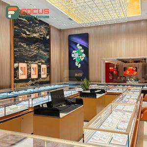 Vitrine à bijoux en verre, comptoir à bijoux en bois, éclairage LED, présentoir à bijoux haut de gamme, unité de présentation de luxe - Product Image 5