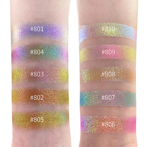 Quyến rũ vẻ đẹp tùy chỉnh Duochrome Eyeshadow Palette cao số lượng sáng bóng ép bóng mắt bột nhãn hiệu riêng - Product Image 5
