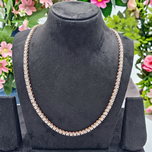 Custom Rhodium Plated Moissanite Diamond <b>Tennis</b> <b>Necklace</b> 925 <b>Sterling</b> <b>Silver</b> Hip Hop Iced Out Choker Chain Jewelry for Unisex - Product Image 1