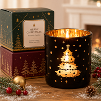 Vente en gros, promotion exceptionnelle : Pots à bougies en verre réutilisables personnalisés, motif Gnome de Noël et Élan, électroplaqués noir, pour bougies parfumées, décoration intérieure