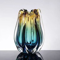 Vase en verre artisanal ombré, style moderne minimaliste, pour la maison, la salle d'exposition, la table basse, l'entrée, décoration, vase ornemental