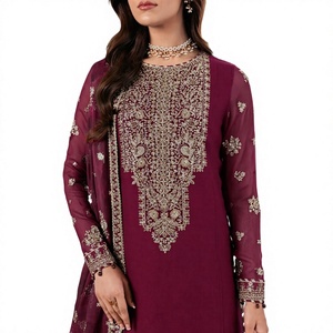 Pakistani Ladies Formal <b>Eid</b> Wear <b>Dresses</b> <b>Long</b> Sleeve Solid Polyester Elegant Latest Collection 2026 Customized Logo Label - Product Image 3
