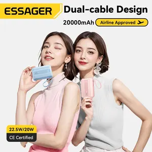 <span class=keywords><strong>Essager</strong></span> Câble de charge rapide 20000mAh Type-C PD 22.5W Chargeur portable Batterie externe pour téléphone portable et tablette - Product Image 3