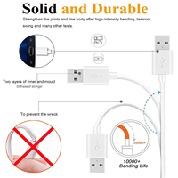 Bonne qualité USB A mâle à Micro mâle câble de charge 1.5m synchronisation de données adaptateurs de fil de chargeur rapide