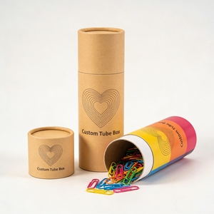 Eco-Friendly Kraft Paper Tube Cosmetic Packaging Box Recyclable Cylindrical Container for Skincare Perfume <b>Wig</b> Loose Powder - Product Image 1