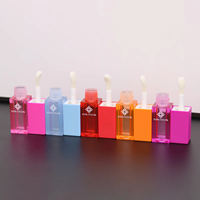 Tubes de gloss à lèvres ronds et carrés personnalisables avec logo, en gros, avec grand applicateur et bouchon à vis, tubes en PET pour fond de teint liquide