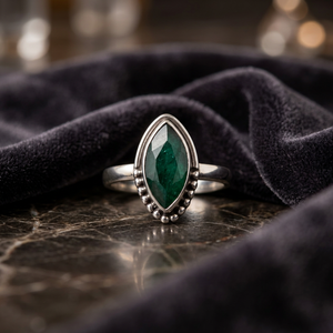 Nuevo anillo de plata esterlina 925 con piedras preciosas de ónix verde corte Marquesa estilo clásico regalo de fiesta de boda perfecto para ella - Product Image 4