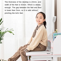 Table d'étude en bois réglable en hauteur pour enfants et adolescents pour écrire, lire, dessiner.