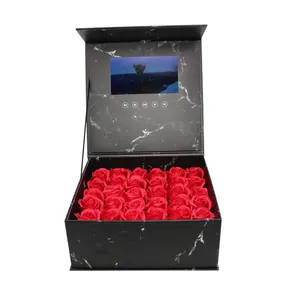 Paper Crafts Large Lcd Gift Box Video Playback 7inch Lcd Rose Gift Box