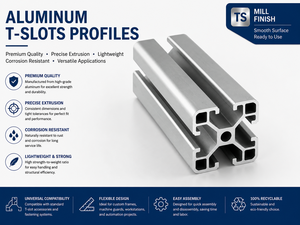 โปรไฟล์อะลูมิเนียมแบบ T-Slot โปรไฟล์อะลูมิเนียมแบบโมดูลาร์สำหรับโครงสร้างแบบกำหนดเอง โต๊ะทำงาน ตัวป้องกันเครื่องจักร และระบบอัตโนมัติ - Product Image 2