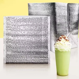 Sac de livraison de repas pliable et imperméable en aluminium imprimé sur mesure, sac isotherme pour le déjeuner, emballage alimentaire - Product Image 1