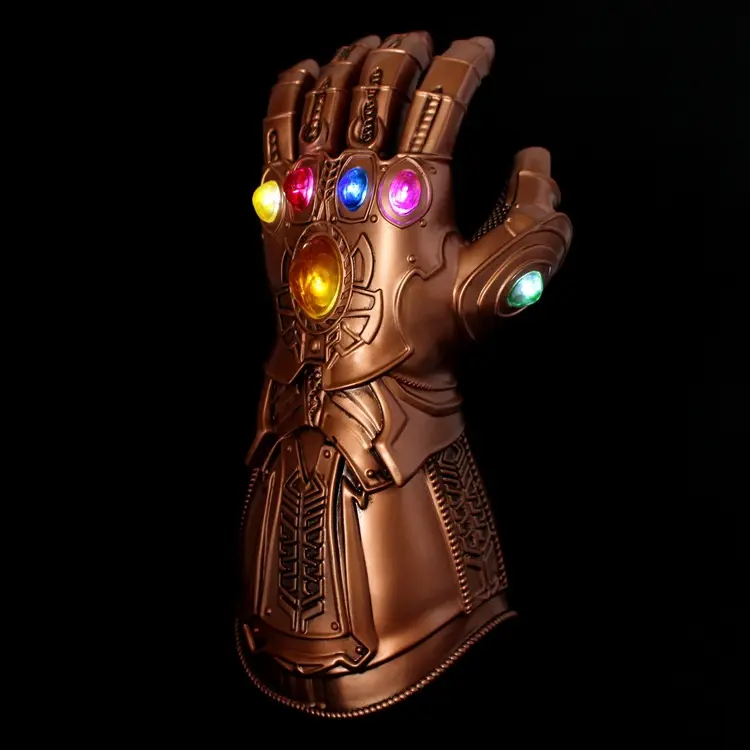 Iron Man Gauntlet LED Light Tony Stark Thanos Cosplay Latex Gloves Flexible Fingers Superhero Weapon