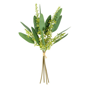Feuilles d'eucalyptus artificielles Laixing 39 cm en PVC souple pour décoration de mariage et de maison - Product Image 5