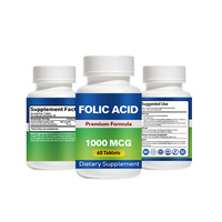 Comprimés d'acide folique haute puissance 1000 mcg, complément alimentaire pour femmes, bien-être prénatal et soutien nutritionnel quotidien