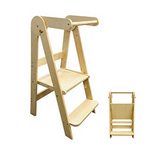 Tour d'apprentissage Montessori pour enfants, marchepied en bois, chaise d'aide pour la cuisine des enfants - Product Image 1