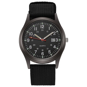 Montres sportives à quartz <span class=keywords><strong>avec</strong></span> calendrier, <span class=keywords><strong>bracelet</strong></span> en <span class=keywords><strong>tissu</strong></span> et boîtier en alliage pour hommes, <span class=keywords><strong>avec</strong></span> logo personnalisé, nouvelle collection en toile - Product Image 5