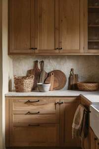 Despensa de Cocina Estilo Americano Personalizada con Panel de Vidrio, Gabinete de Madera Sólida, Diseño de Alta Calidad - Product Image 4