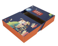 Boîte à gâteaux de lune de luxe en carton rigide personnalisée avec pelliculage brillant et gaufrage, emballage recyclable pour aliments et pâtisseries