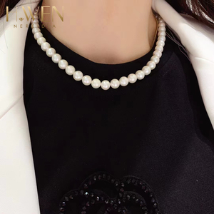 <span class=keywords><strong>Collier</strong></span> <span class=keywords><strong>de</strong></span> perles rondes d'eau douce naturelles 5A, 6-7 mm, blanc, rose, violet, avec fermoir en argent sterling 925, bijoux classiques, cadeau pour femmes - Product Image 1